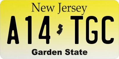 NJ license plate A14TGC