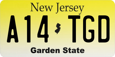 NJ license plate A14TGD