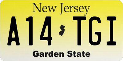 NJ license plate A14TGI