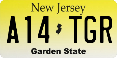 NJ license plate A14TGR