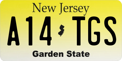 NJ license plate A14TGS