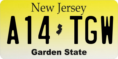 NJ license plate A14TGW
