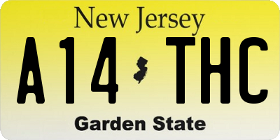 NJ license plate A14THC