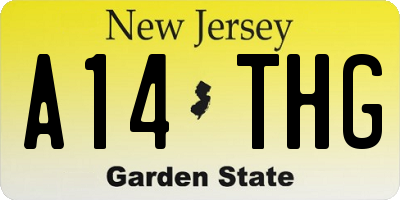 NJ license plate A14THG