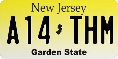 NJ license plate A14THM