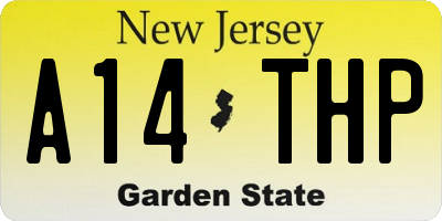 NJ license plate A14THP