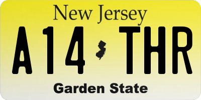 NJ license plate A14THR