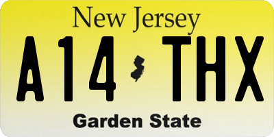 NJ license plate A14THX