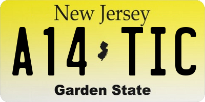 NJ license plate A14TIC