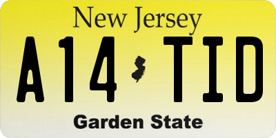 NJ license plate A14TID