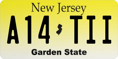 NJ license plate A14TII