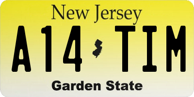NJ license plate A14TIM