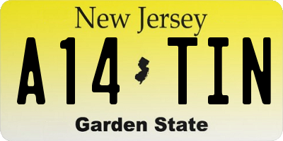 NJ license plate A14TIN