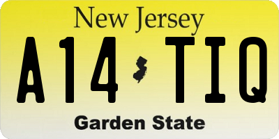 NJ license plate A14TIQ