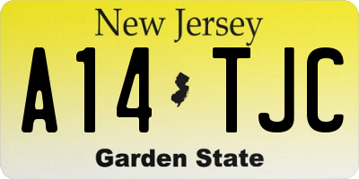 NJ license plate A14TJC