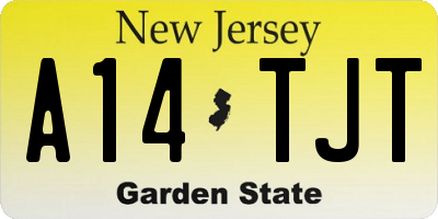 NJ license plate A14TJT