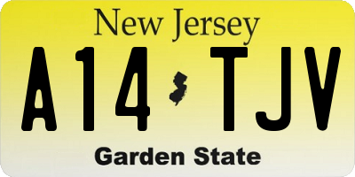NJ license plate A14TJV