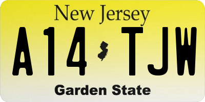 NJ license plate A14TJW