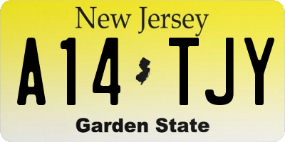 NJ license plate A14TJY