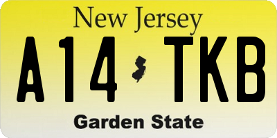 NJ license plate A14TKB