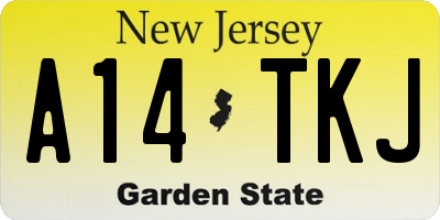 NJ license plate A14TKJ