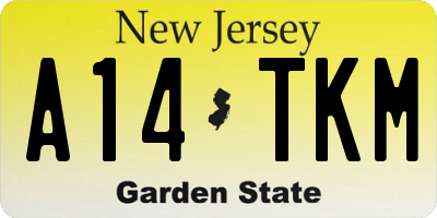 NJ license plate A14TKM