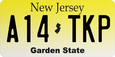 NJ license plate A14TKP