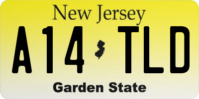 NJ license plate A14TLD
