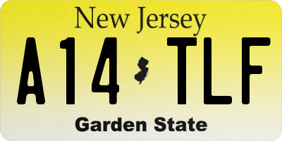 NJ license plate A14TLF