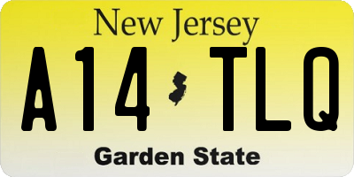 NJ license plate A14TLQ