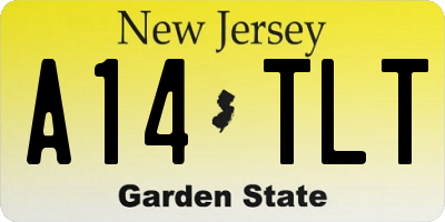 NJ license plate A14TLT