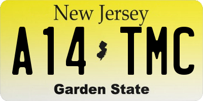 NJ license plate A14TMC