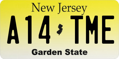 NJ license plate A14TME