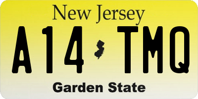 NJ license plate A14TMQ