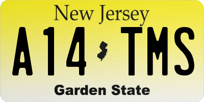 NJ license plate A14TMS