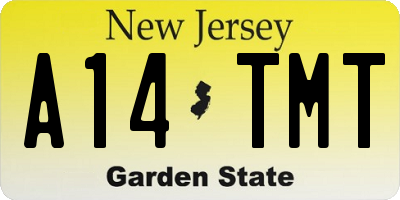 NJ license plate A14TMT