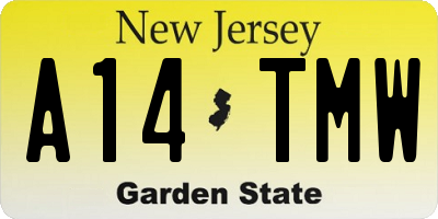 NJ license plate A14TMW