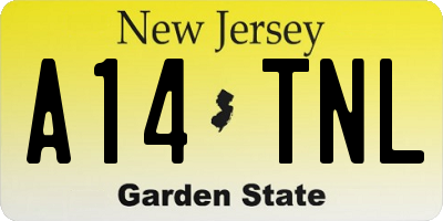 NJ license plate A14TNL