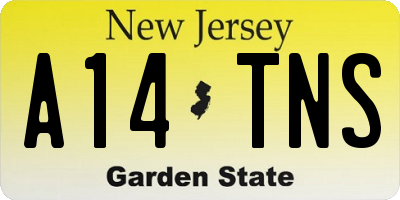 NJ license plate A14TNS