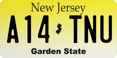 NJ license plate A14TNU