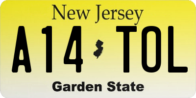 NJ license plate A14TOL