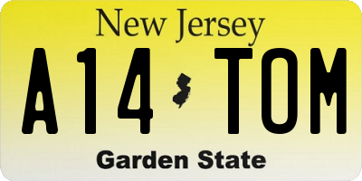 NJ license plate A14TOM