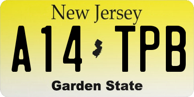 NJ license plate A14TPB