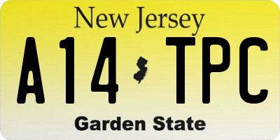 NJ license plate A14TPC