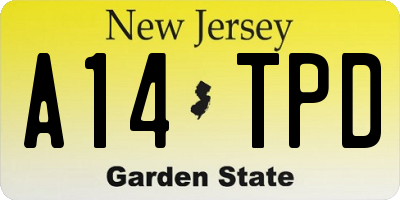 NJ license plate A14TPD