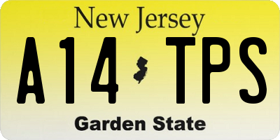 NJ license plate A14TPS