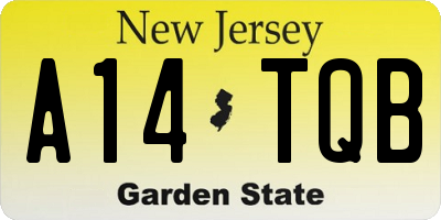NJ license plate A14TQB