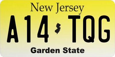 NJ license plate A14TQG