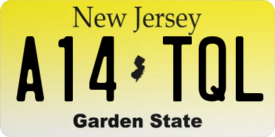 NJ license plate A14TQL