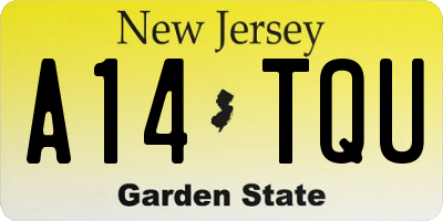 NJ license plate A14TQU